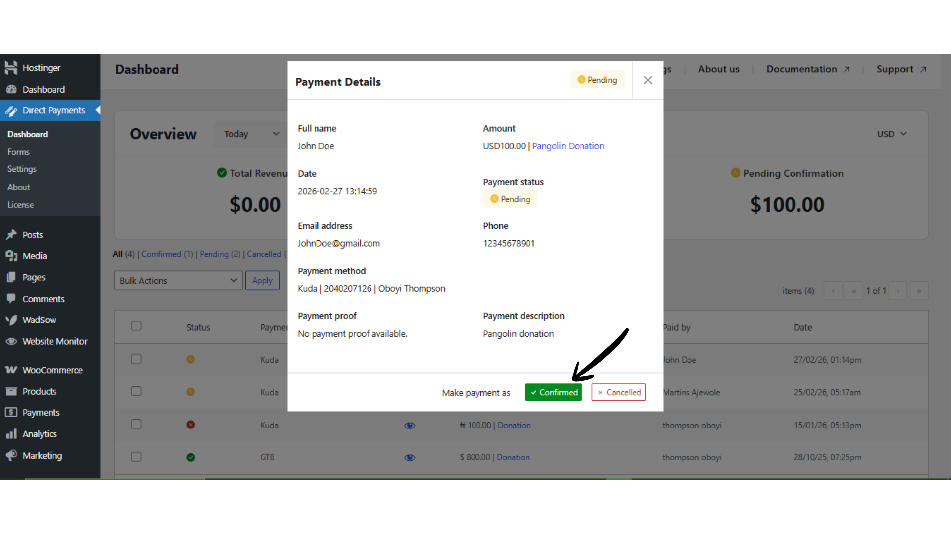 DPWP Confirm Payment