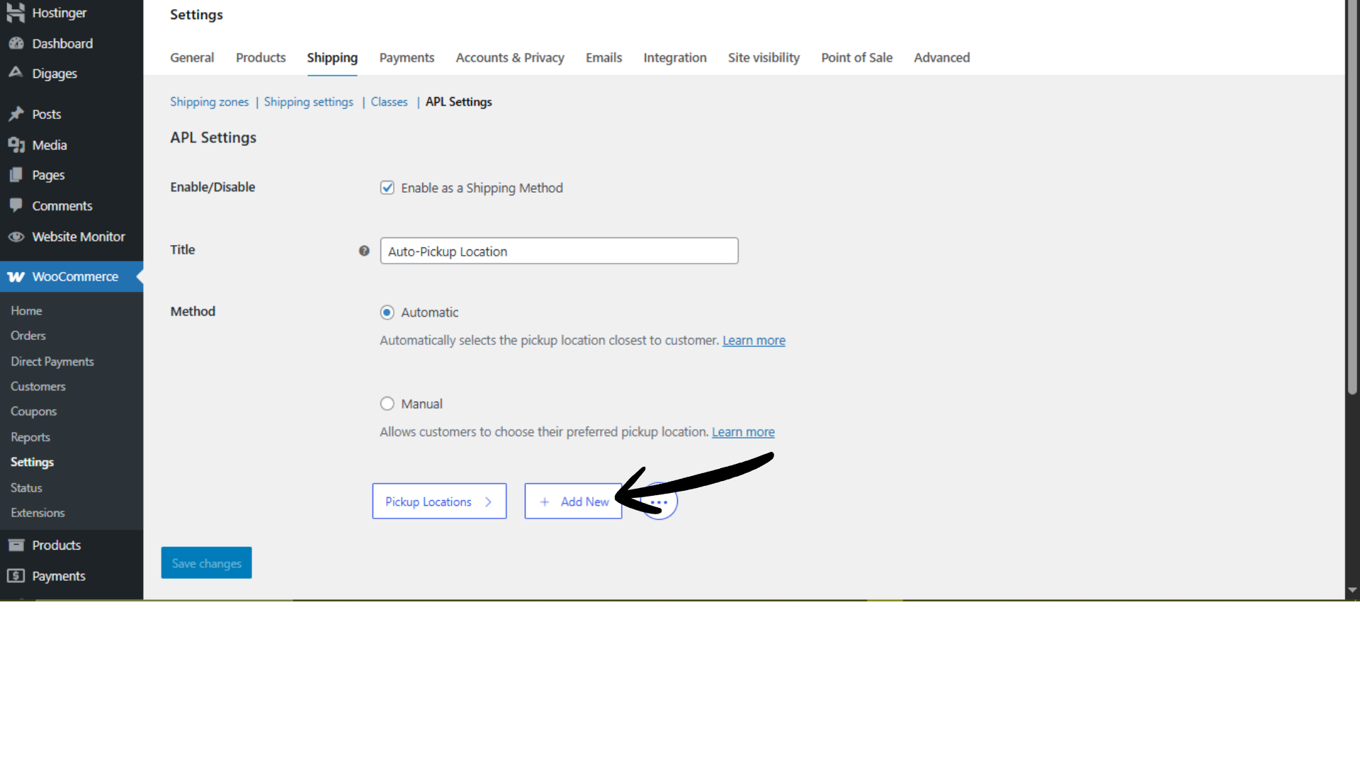 APL Settings add new