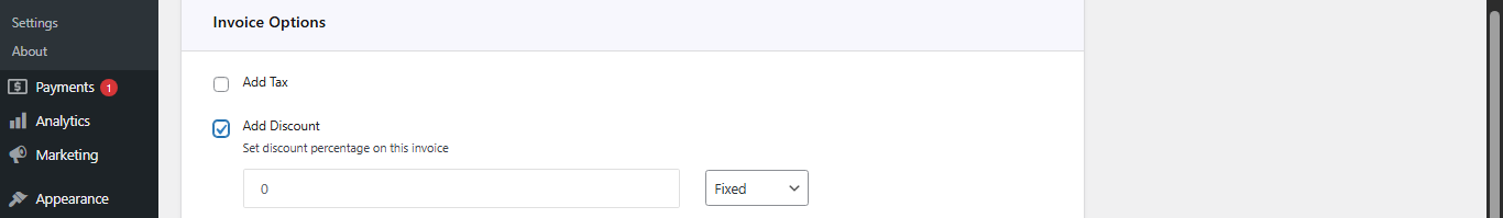 Diirect Invoices Add Discount