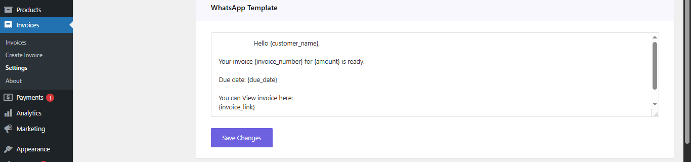 Direct Invoice Customize Template Whatsapp